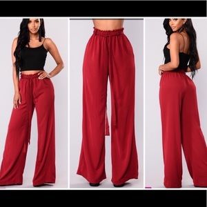 Red boho fashion nova pants